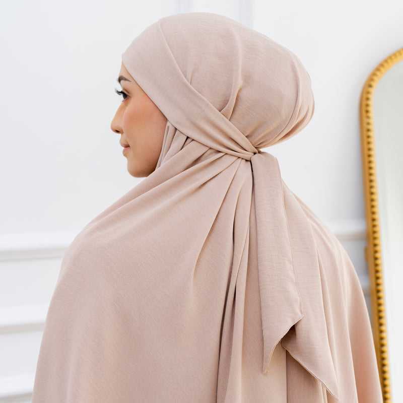 Halima French Khimar Nude Cream