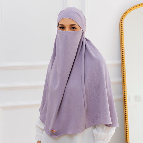 Halima French Khimar Soft Lilac