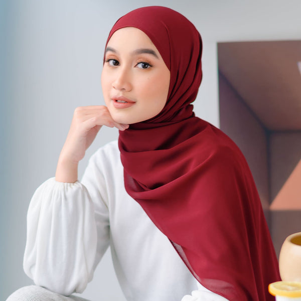 Bawal Signature Shawl Maroon (Free Inner Ciput Tali Rayon)