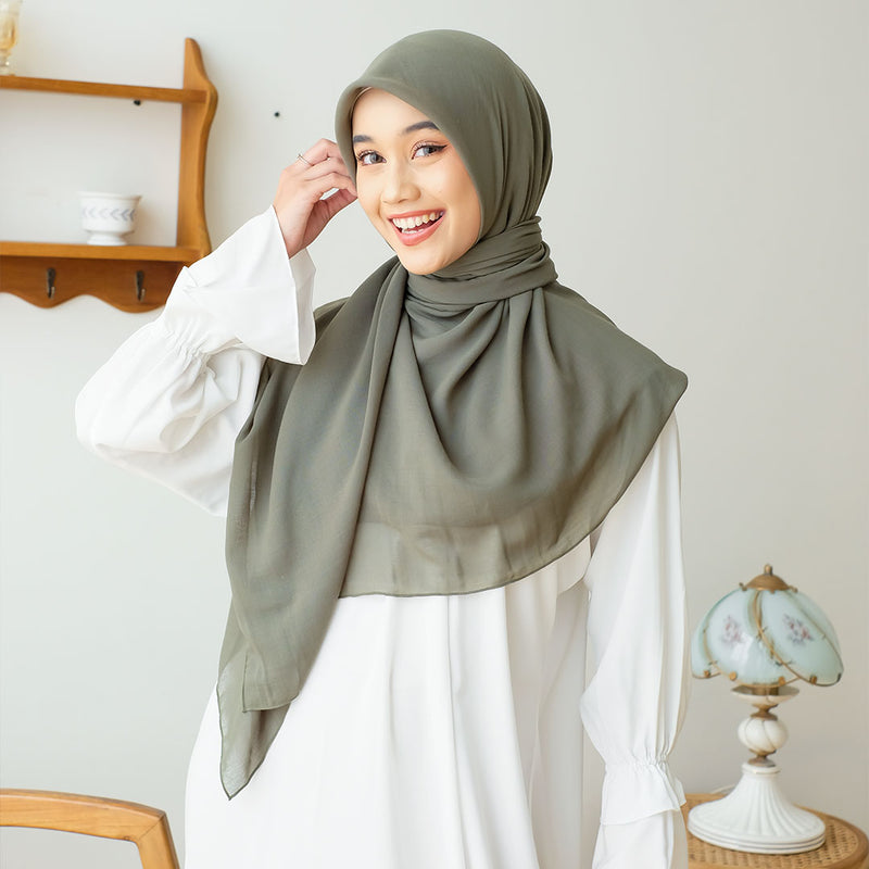 Mima Square Syari (Hijab Segiempat Syari) Moss Green