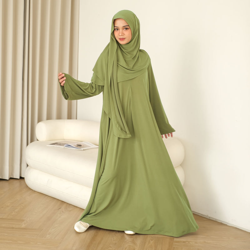 Sadiqa Abaya Set Olive Green