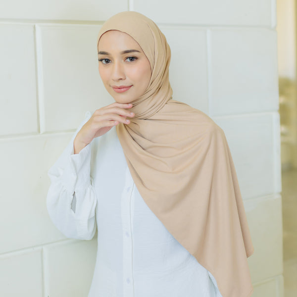 Tana Shawl (Pashmina Kaos Rayon) Peanut