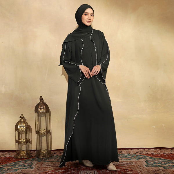 Aisha Abaya (Abaya Dress Haji dan Umrah) Midnight New Material
