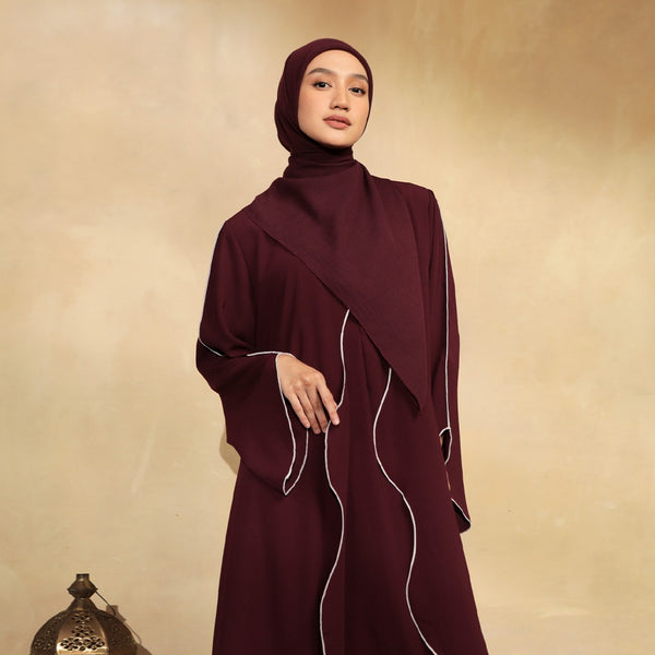 Aisha Abaya (Abaya Dress Haji dan Umrah) Ruby Wine