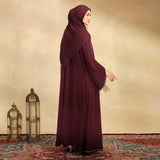 Aisha Abaya (Abaya Dress Haji dan Umrah) Ruby Wine