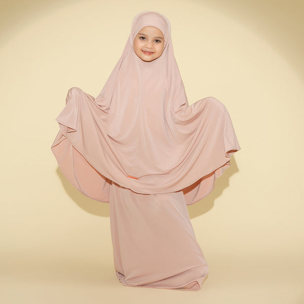 Shameera Prayer Set Kids Series 2 in Soft Beige 1-2 Tahun (Lozy x Hamidah)