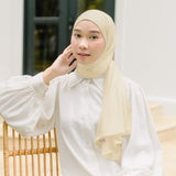 Tana Shawl (Pashmina Kaos Rayon) Yellow Cream