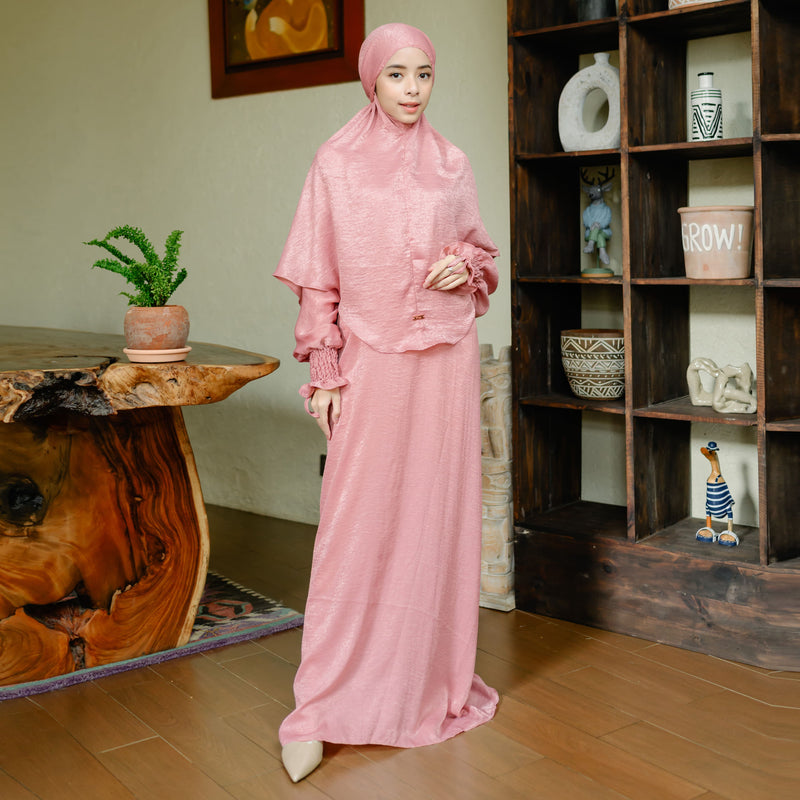 Hanida Abaya Set Mauve Glow