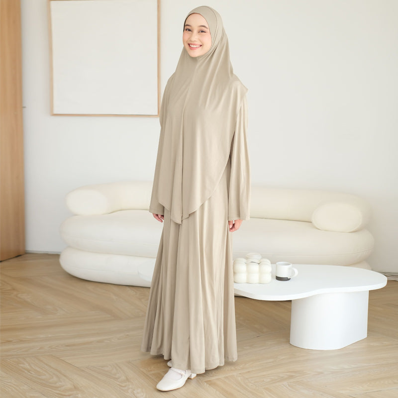 Saira Abaya Set Sand