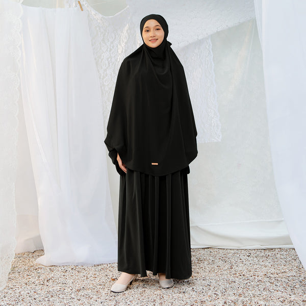 Mida Abaya Khimar Set in Midnight (Lozy x Hamidah)