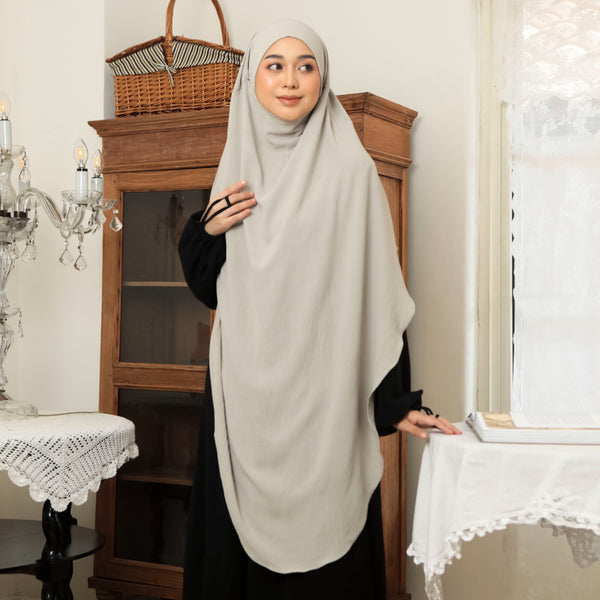 Nahda French Khimar Cream Almond L-XL