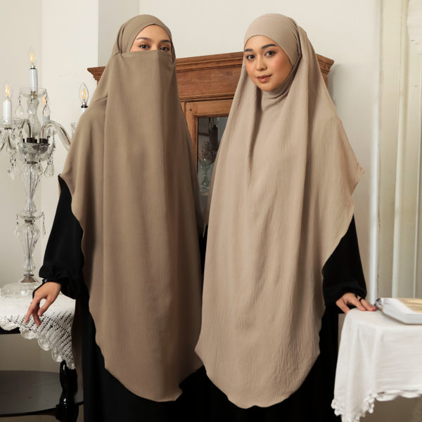 Nahda French Khimar Nude Cream L-XL