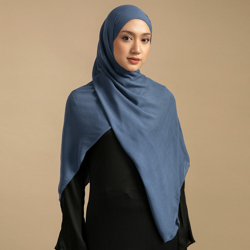 Viscose Eyelash Shawl Blue Pansy
