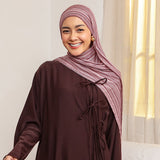 Viscose Full Striped Shawl in Burgundy