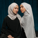 Viscose Full Striped Shawl in Light Grey