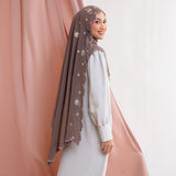 Floure Embroidery Shawl Dark Choco