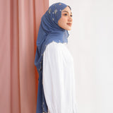 Floure Embroidery Shawl Denim
