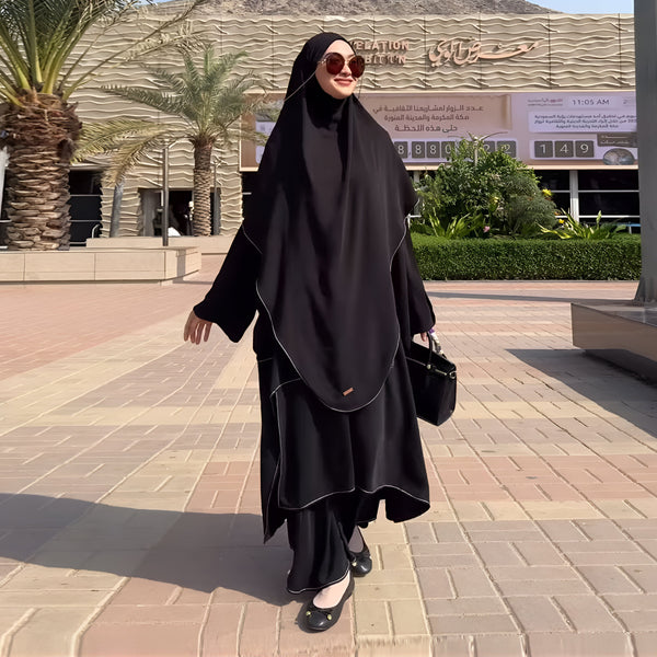 Arumy Abaya Tunik Khimar Set Black