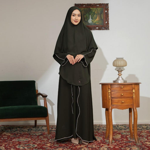 Aisha Abaya (Abaya Dress Haji dan Umrah) Emerald New Material