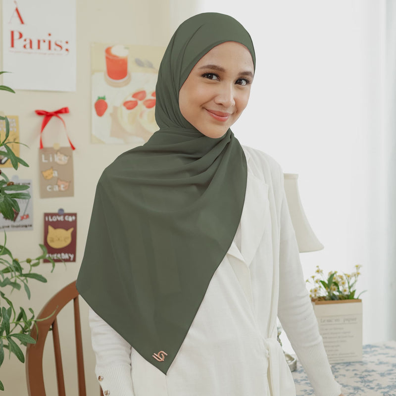 Bawal Signature Shawl Army (Free Inner Ciput Tali Rayon)