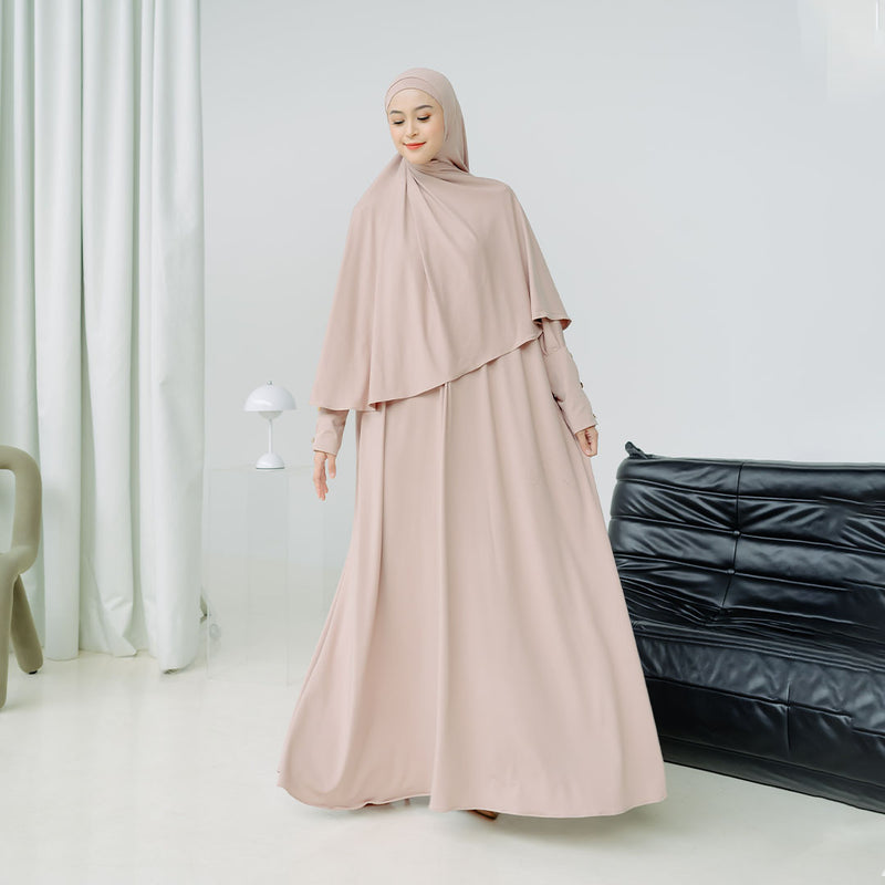 Pre Order Hafisa Abaya Set Soft Beige