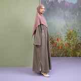 Lozy Hijab - Nara Embroidery Abaya (Abaya Dress Bordir Bahan Katun Linen Haji dan Umrah)