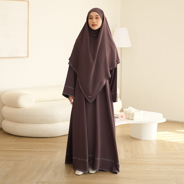 Pre Order Sadia Abaya Set Brownie