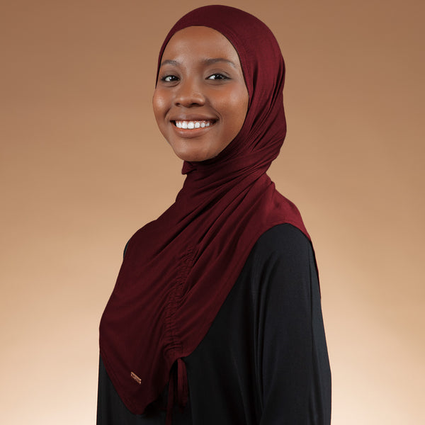 Liora Instan (Hijab Instan Serut Sport Rayon) Burgundy