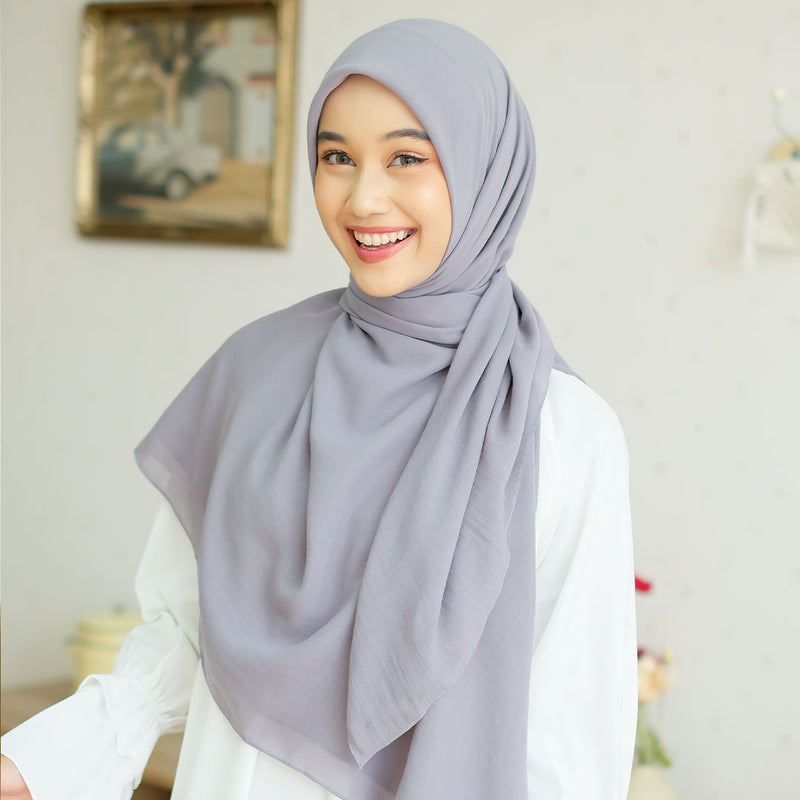 Mima Square Syari (Hijab Segiempat Syari) Medium Grey