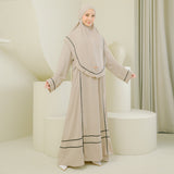 Hanisa Abaya Set Cream Almond