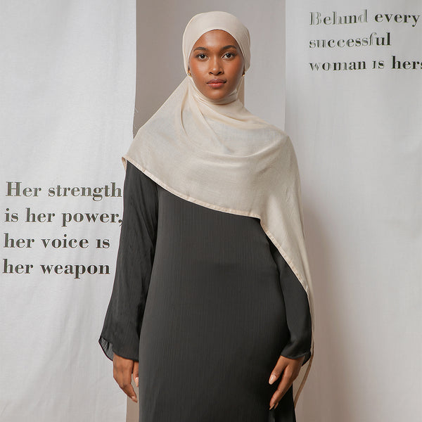 Pashmina Viscose Nour Shawl  Lozy x Lesti Cream Almond New