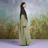 Lozy Hijab - Nara Embroidery Abaya (Abaya Dress Bordir Bahan Katun Linen Haji dan Umrah)