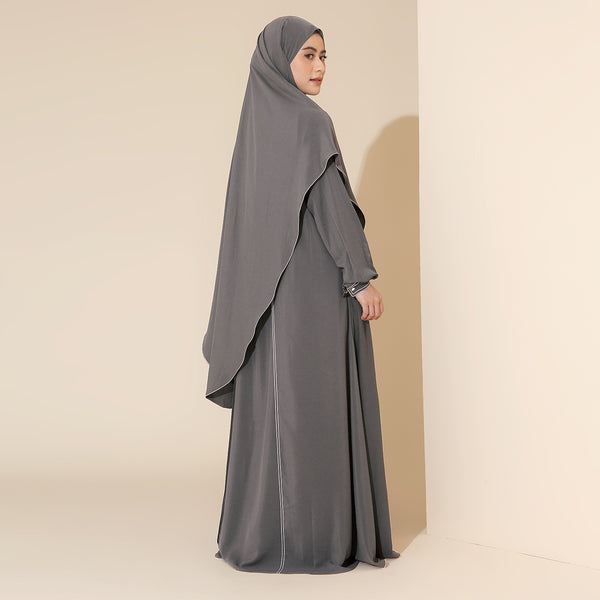 Humaya Abaya Set Dark Grey