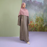 Lozy Hijab - Nara Embroidery Abaya (Abaya Dress Bordir Bahan Katun Linen Haji dan Umrah)
