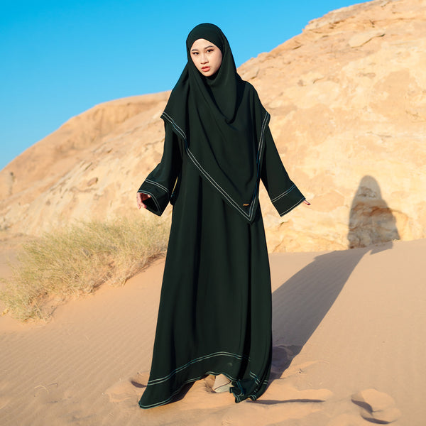 Pre Order Sadia Abaya Set Forest Night