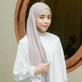 Tana Shawl (Pashmina Kaos Rayon) Grey Cream