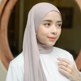 Tana Shawl (Pashmina Kaos Rayon) Grey Cream