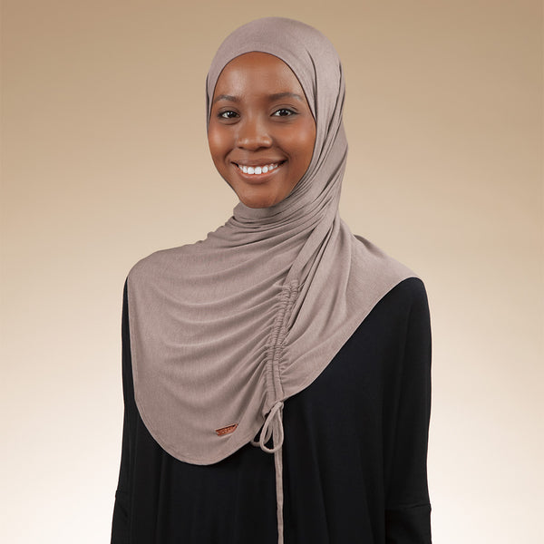 Liora Instan (Hijab Instan Serut Sport Rayon) Grey Cream