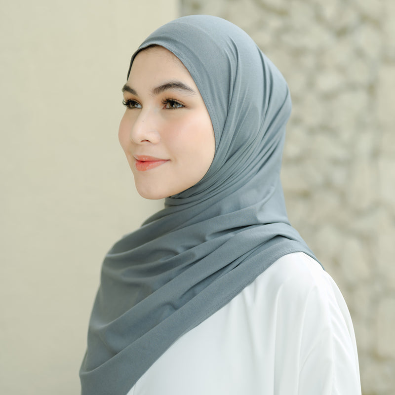 Tana Shawl (Pashmina Kaos Rayon) Grey Pewter