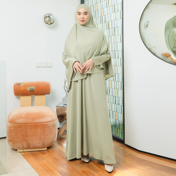 Hafisa Abaya Set Sage