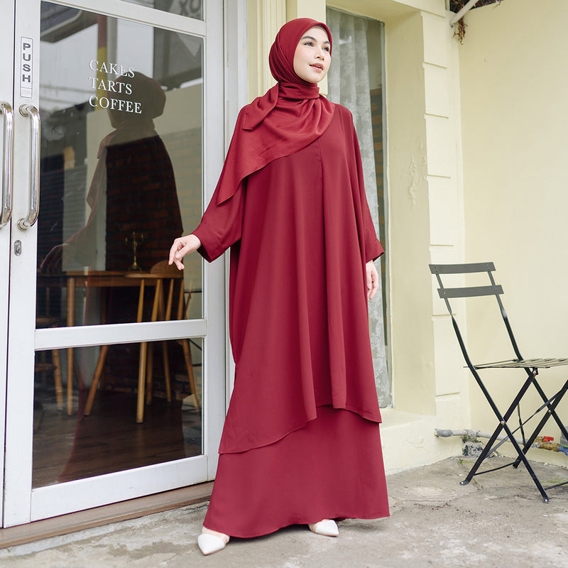 Haifa Tunik Set Burgundy