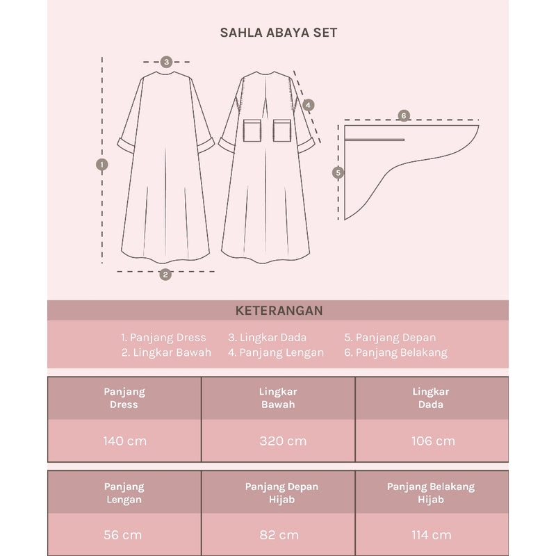 Sahla Abaya Set (Gamis Umroh Haji Abaya Set Kerudung)