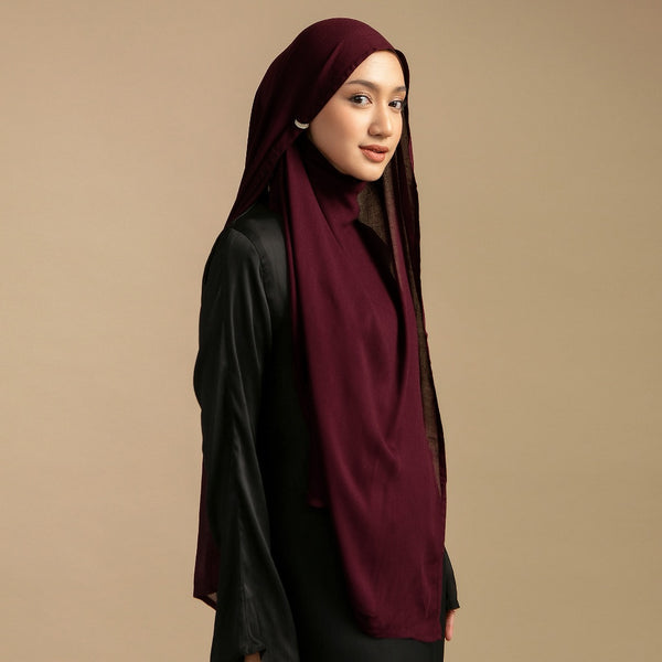 Pashmina Viscose Nour Shawl  Lozy x Lesti Ruby Wine New