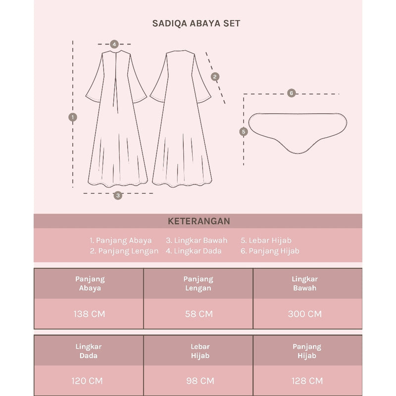 [Defect Sale] Sadiqa Abaya Set (Gamis Abaya Set Kerudung)