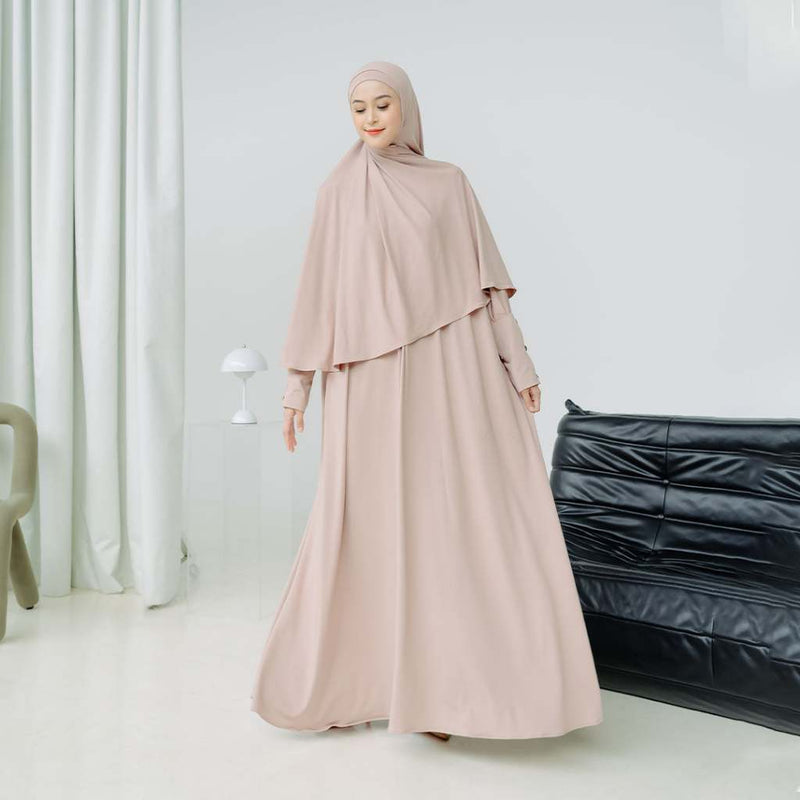 [Defect] Hafisa Abaya Set (Gamis Umroh Haji Abaya Jersey Set Kerudung)