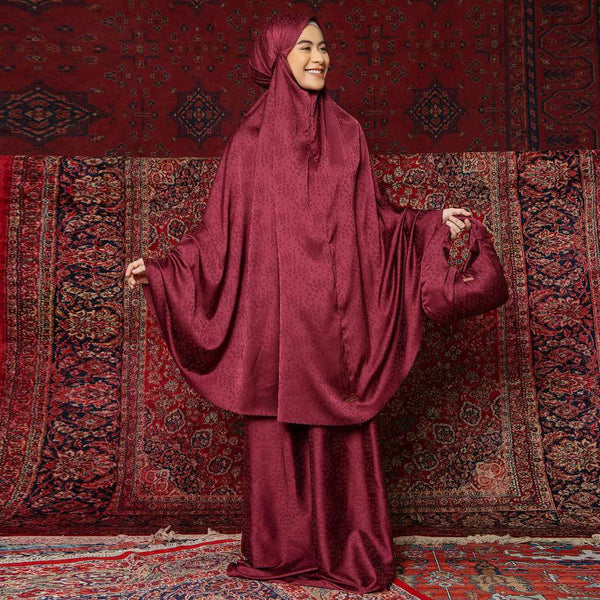 Arafa Prayer Set Lasercut Burgundy