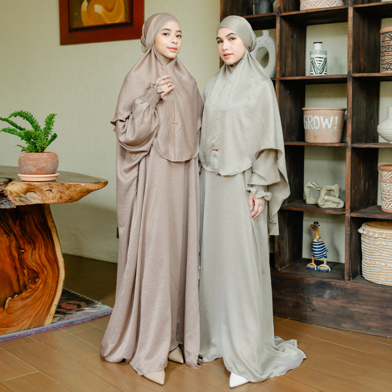 [Defect] Hanida Abaya Set (One Set Abaya Umroh Haji Gamis Set Kerudung Syari)