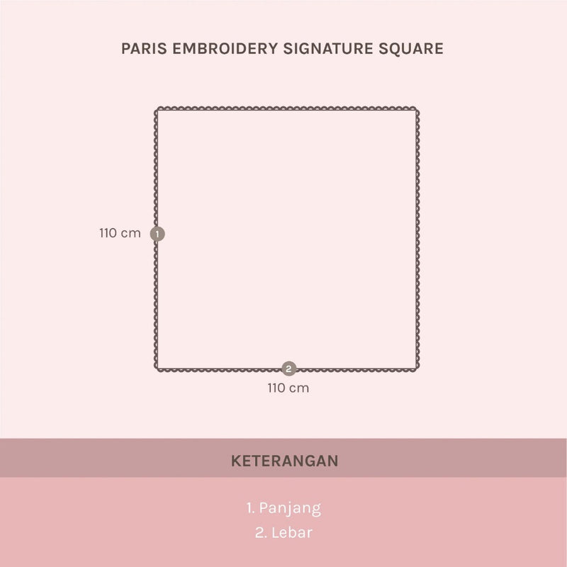 Paris Embroidery Signature Square (Hijab Paris Premium Segiempat Lozy X Hamidah)