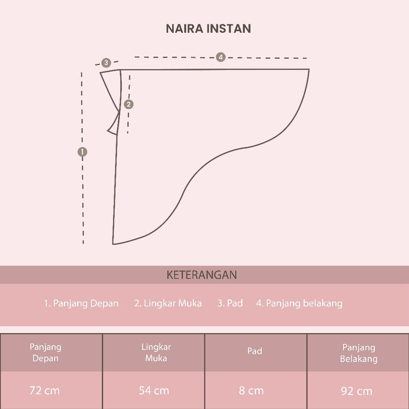 Naira Instan Syari (Hijab Instan Syari Haji Umrah Bahan Jersey)