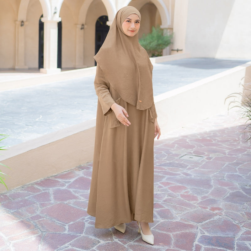 [Defect] Habiba Abaya Set (Gamis Abaya Set Kerudung)